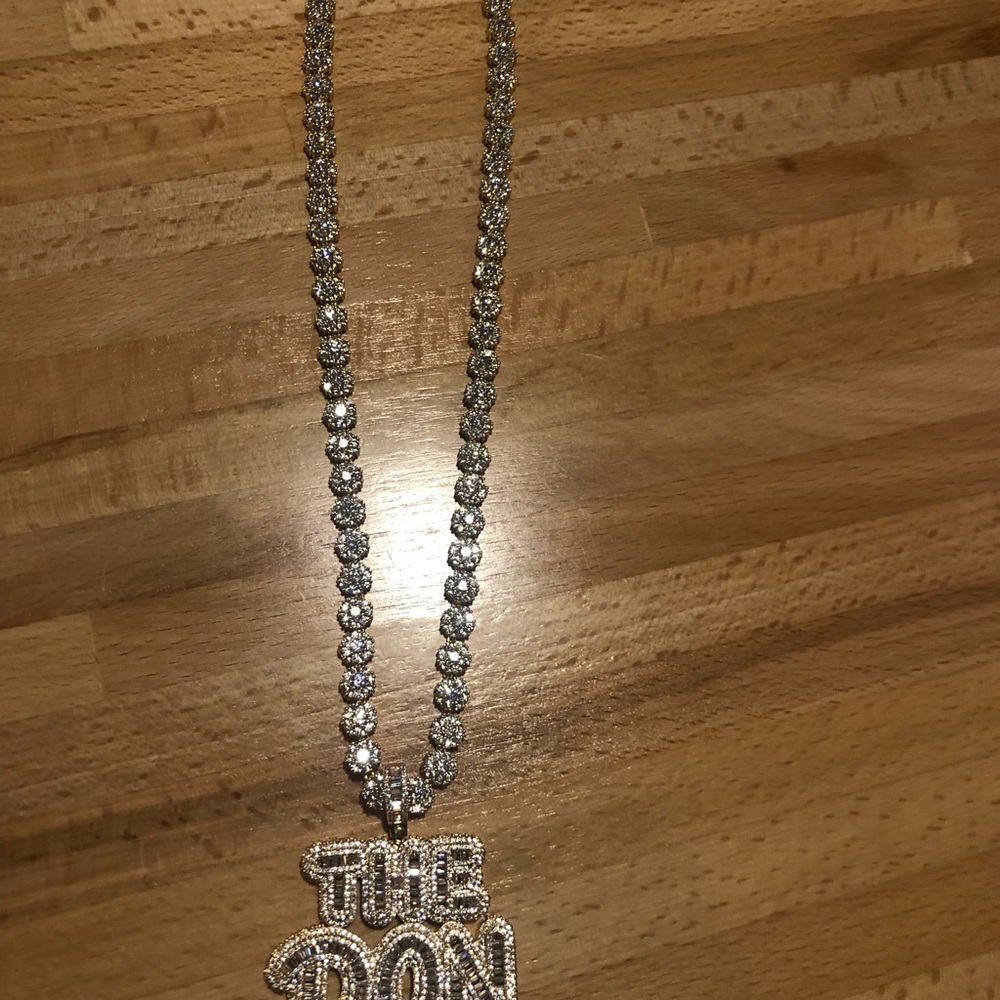 Silver Iced Out Pendant Necklace
